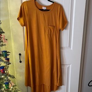 LuLaRoe Pumpkin Colored Carly T-Shirt Dress